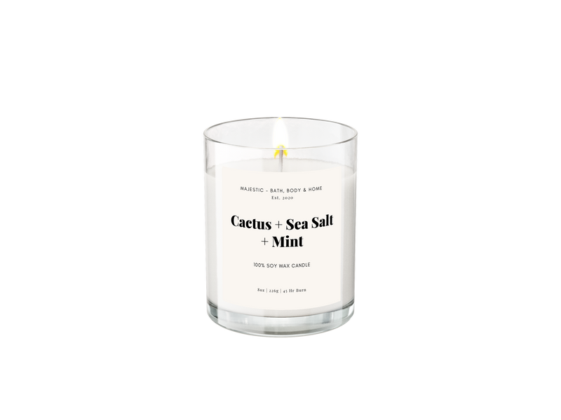 Cactus + Sea Salt + Mint - 8 oz. soy wax candle